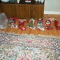 Stockings laid by the bar, with care